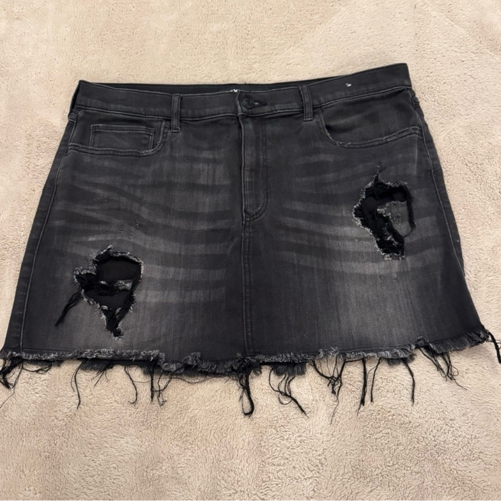 Express Gray Black Mini Skirt Size 14